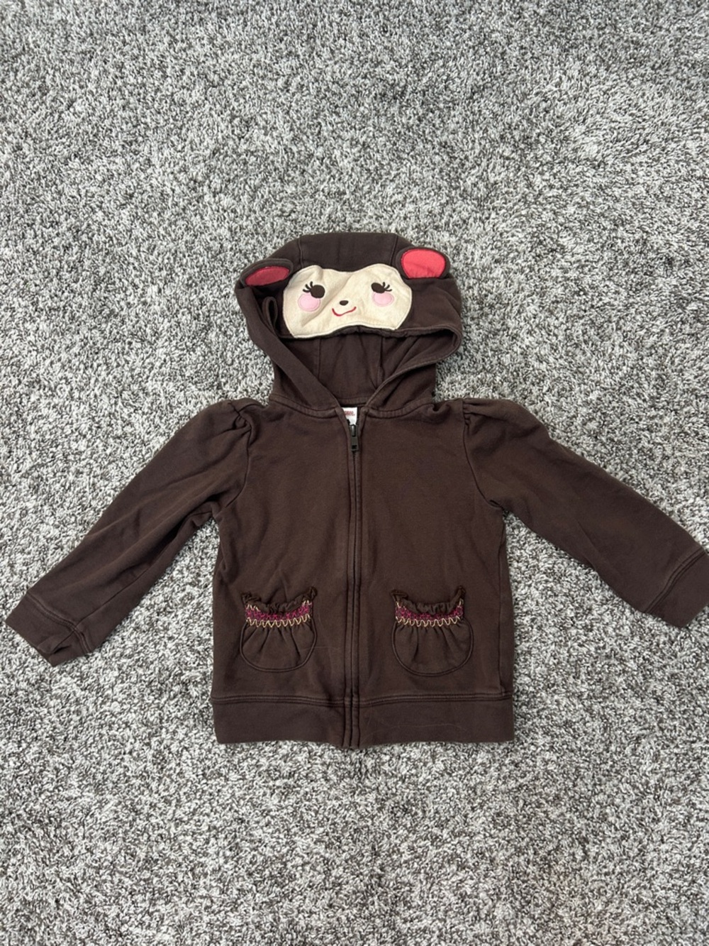 Gymboree Toddler Girl’s Monkey Hooded Zip-Up Jacket Size 3T
